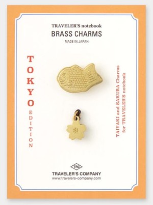 Books Kinokuniya: TRAVELER'S notebook Brass Charm Set TOKYO