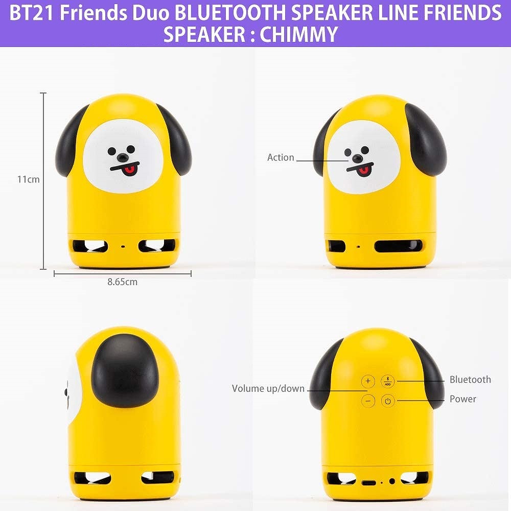 Books Kinokuniya: BT21 Friends Duo Bluetooh Speaker: Chimmy + Mang