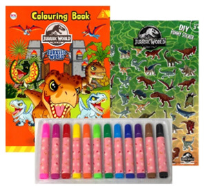Books Kinokuniya: Set กระเป๋าสีเมจิก+2 Jurassic World Coloring Book 4 ...