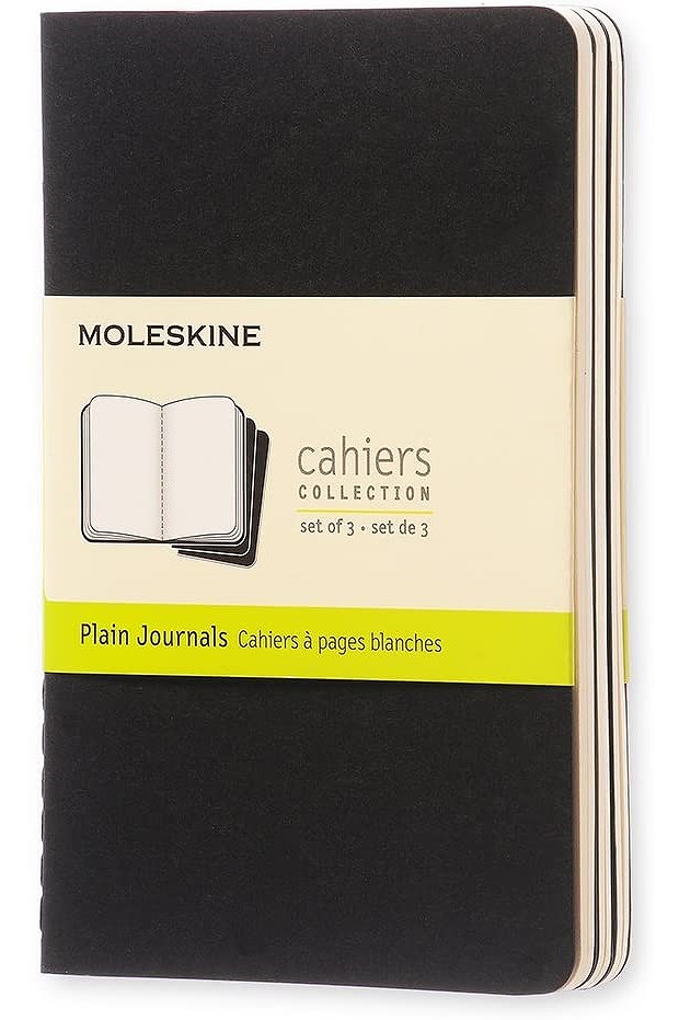 Books Kinokuniya Moleskine Cahiers Set of 3 Plain Black Journals
